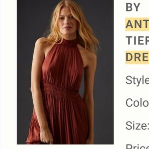 Size 14 Tiered Halter Anthropologie Dress